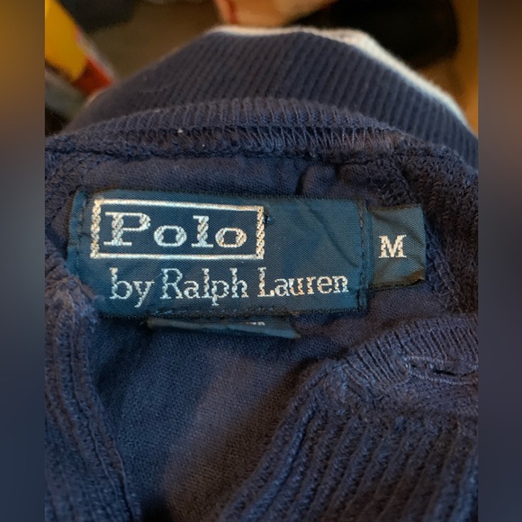 Polo Ralph Lauren longsleeve Fitted shirt Blue White M Vintage EUC - Picture 4 of 4